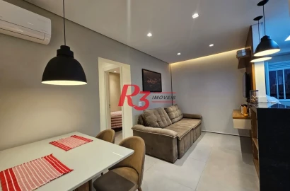 Apartamento com 2 dormitórios para alugar, 62 m² por R$ 5.000,00/mês - Marapé - Santos/SP