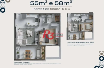 Apartamento com 1 suíte à venda, 58 m² por R$ 799.000 - Ponta da Praia - Santos/SP