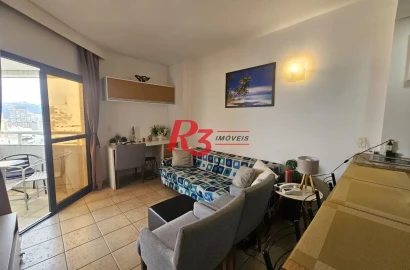 Flat com 1 dormitório à venda, 45 m² por R$ 530.000,00 - Boqueirão - Santos/SP