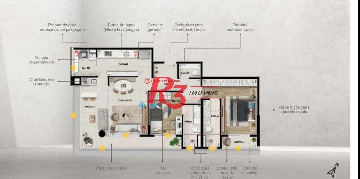 Apartamento com 2 dormitórios à venda, 98 m² por R$ 1.350.000,00 - Ponta da Praia - Santos/SP