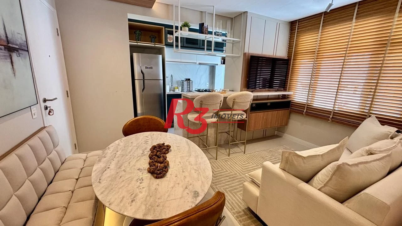 Apartamento mobiliado com 1 dormitório para alugar, 42 m² por R$ 5.000/mês - Boqueirão - Santos/SP
