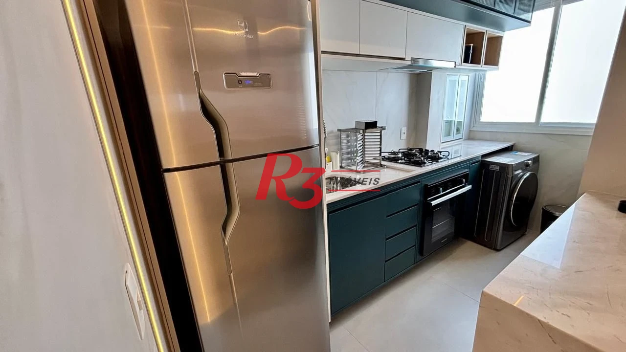 Apartamento mobiliado com 1 dormitório para alugar, 42 m² por R$ 5.000/mês - Boqueirão - Santos/SP