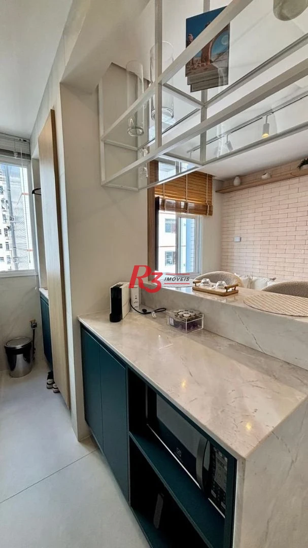 Apartamento mobiliado com 1 dormitório para alugar, 42 m² por R$ 5.000/mês - Boqueirão - Santos/SP