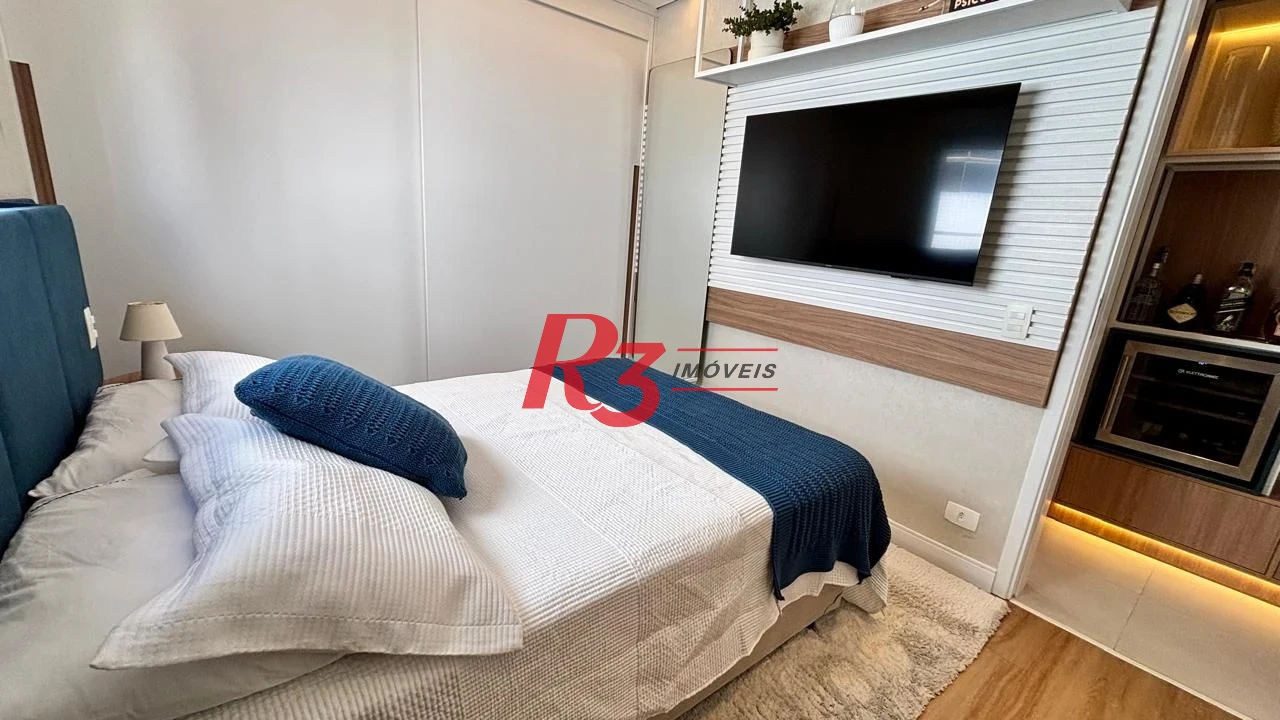 Apartamento mobiliado com 1 dormitório para alugar, 42 m² por R$ 5.000/mês - Boqueirão - Santos/SP
