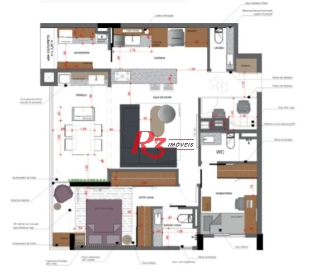 Apartamento com 2 dormitórios à venda, 89 m² por R$ 1.170.000,00 - Marapé - Santos/SP