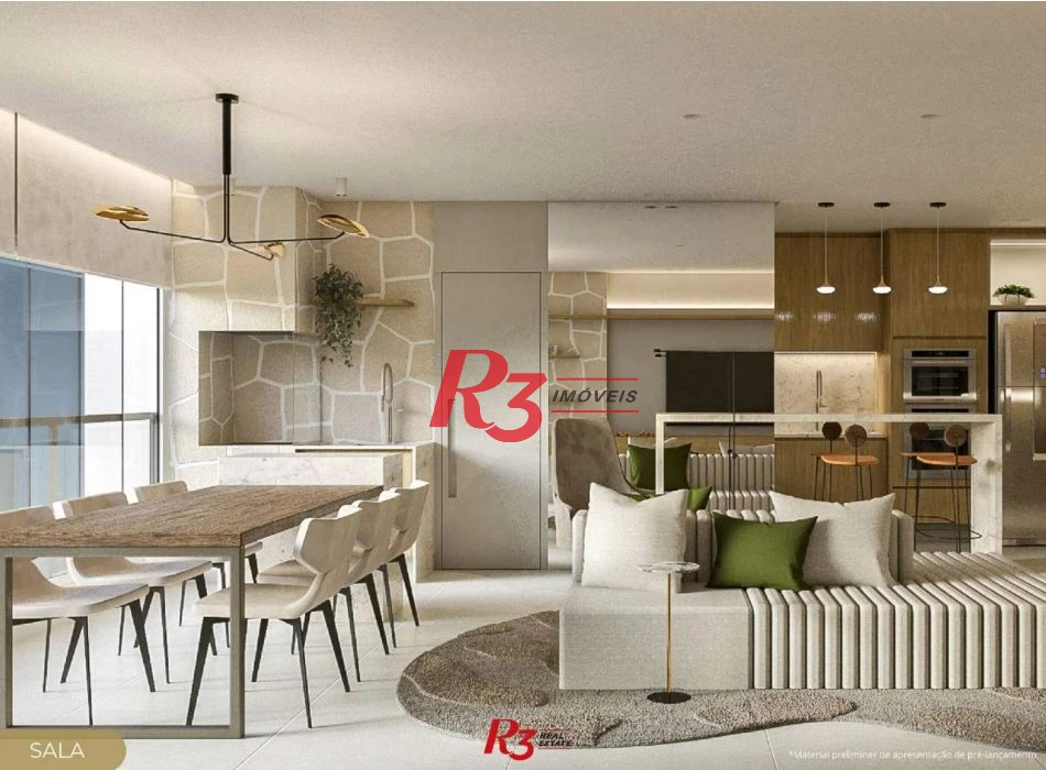 Apartamento com 2 dormitórios à venda, 89 m² por R$ 1.170.000,00 - Marapé - Santos/SP