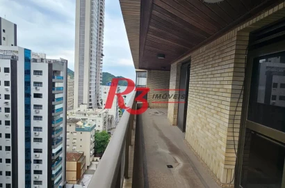 Apartamento com 3 dormitórios para alugar, 168 m² por R$ 9.800,00/mês - Ponta da Praia - Santos/SP