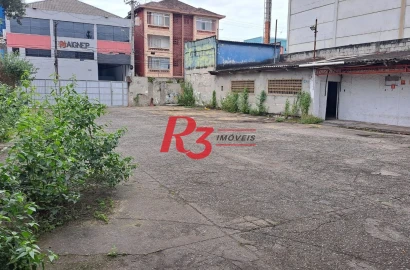 Terreno, 1200 m² - venda por R$ 6.000.000,00 ou aluguel por R$ 29.122,00/mês - Macuco - Santos/SP