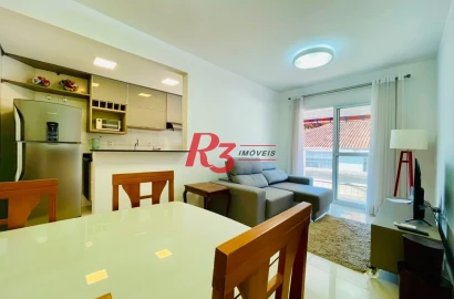 Apartamento com 1 dormitório para alugar, 54 m² por R$ 4.700,00/mês - Embaré - Santos/SP