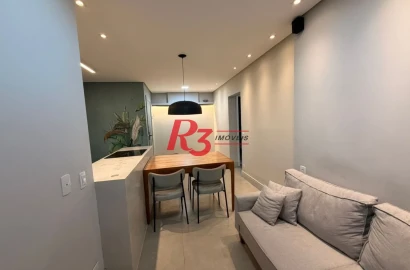 Apartamento com 2 dormitórios para alugar, 63 m² por R$ 4.500,00/mês - Marapé - Santos/SP