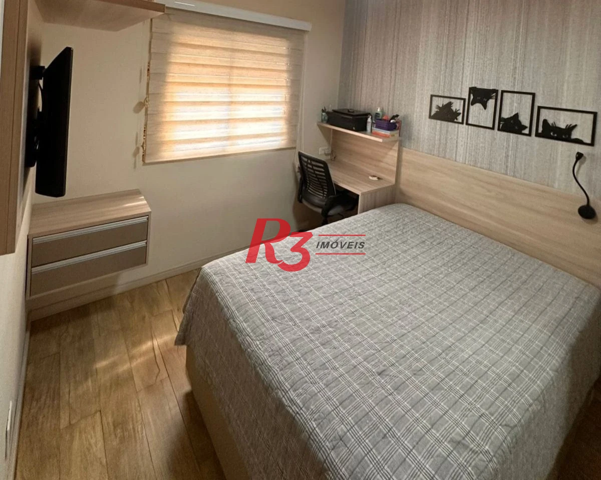 Apartamento com 1 dormitório para alugar, 43 m² por R$ 4.118,00/mês - Campo Grande - Santos/SP
