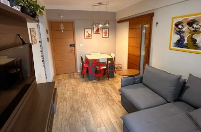 Apartamento com 1 dormitório para alugar, 43 m² por R$ 4.118,00/mês - Campo Grande - Santos/SP