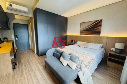 Studio com 1 dormitório para alugar, 36 m² por R$ 4.000,00/mês - Gonzaga - Santos/SP