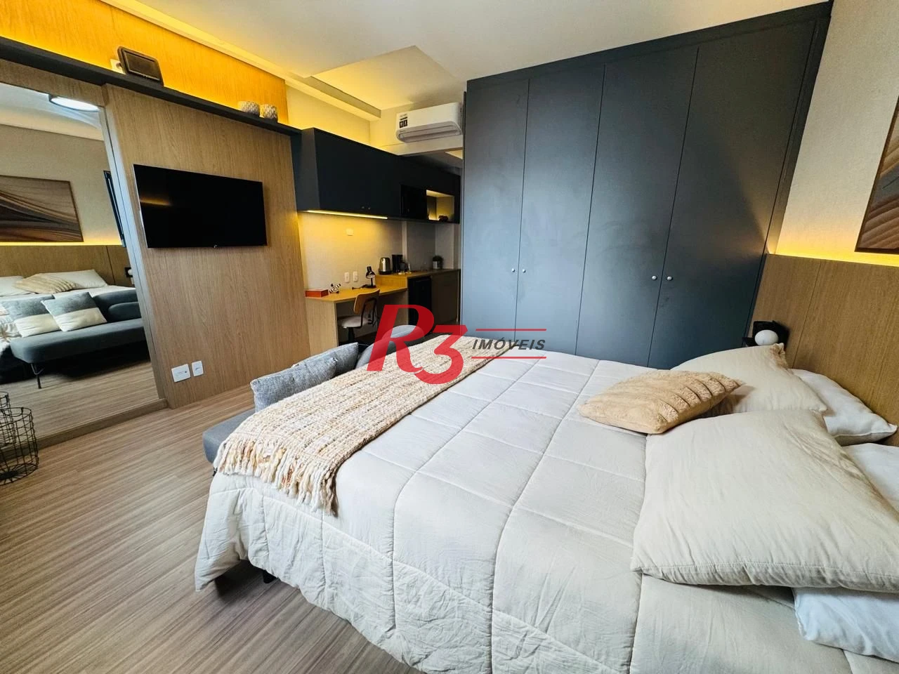 Studio com 1 dormitório para alugar, 36 m² por R$ 4.000,00/mês - Gonzaga - Santos/SP