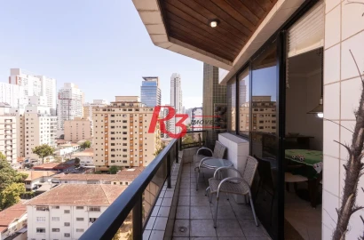 Apartamento com 3 dormitórios para alugar, 188 m² por R$ 8.700,00/mês - Gonzaga - Santos/SP