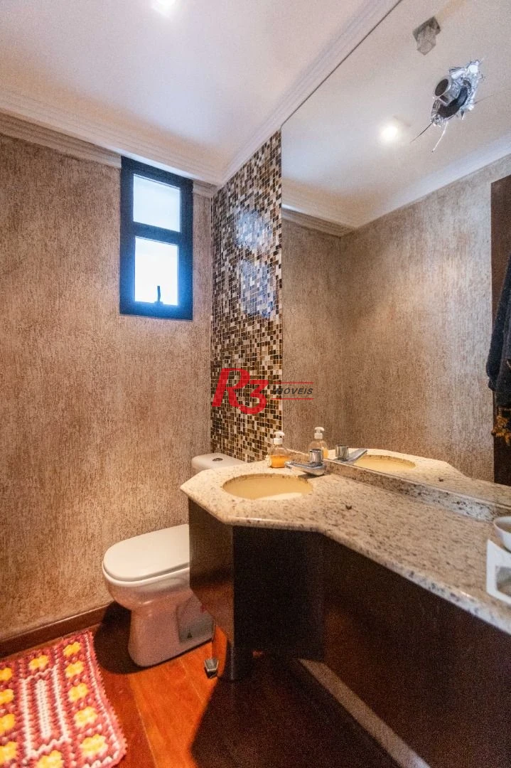Apartamento com 3 dormitórios para alugar, 188 m² por R$ 8.700,00/mês - Gonzaga - Santos/SP