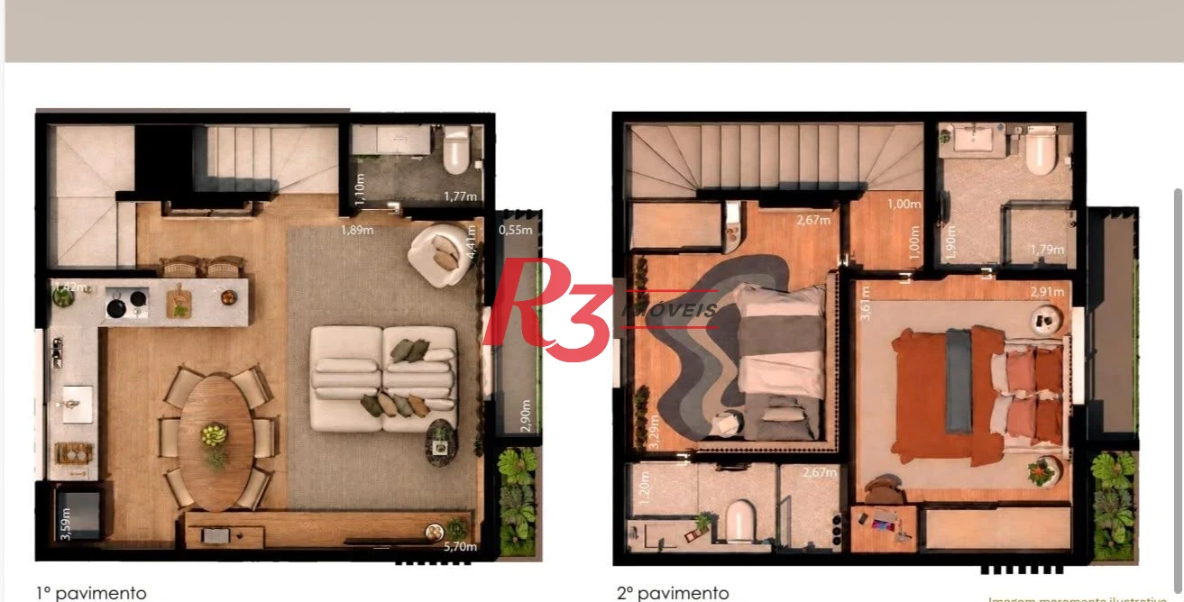 Village com 2 dormitórios à venda, 110 m² por R$ 675.000,00 - Campo Grande - Santos/SP
