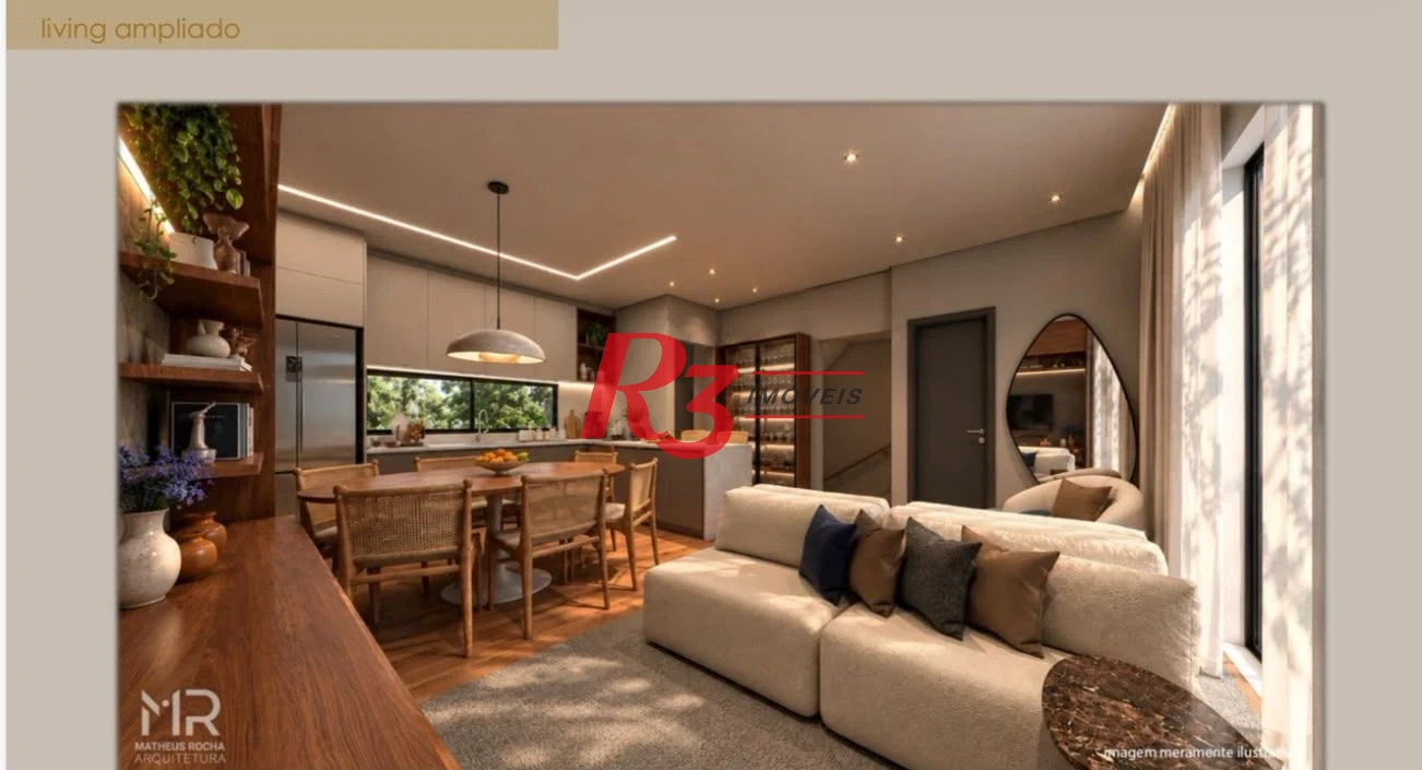 Village com 2 dormitórios à venda, 110 m² por R$ 665.000,00 - Campo Grande - Santos/SP