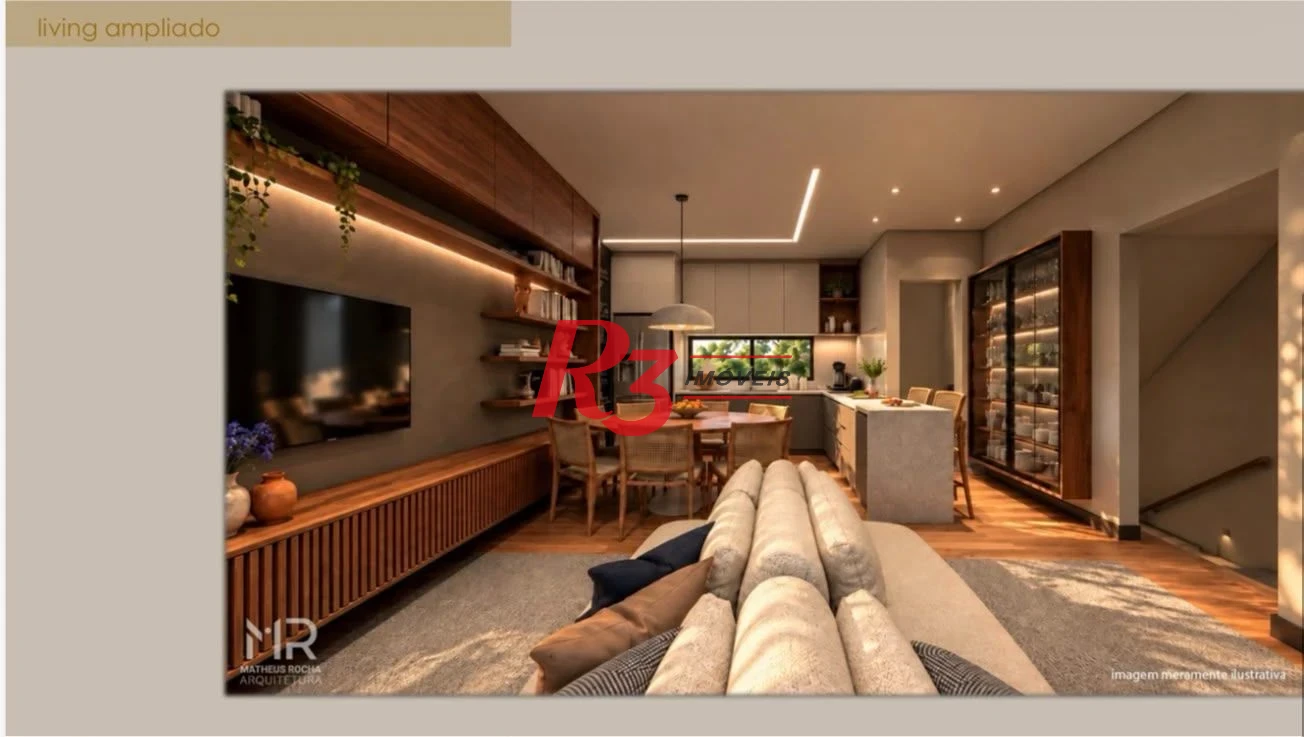 Village com 2 dormitórios à venda, 110 m² por R$ 665.000,00 - Campo Grande - Santos/SP