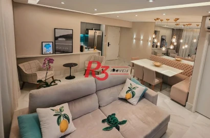 Apartamento com 2 dormitórios à venda, 88 m² por R$ 1.400.000,00 - Campo Grande - Santos/SP