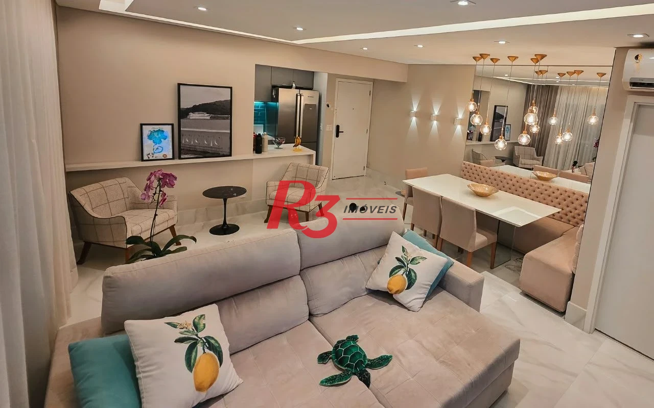 Apartamento com 2 dormitórios à venda, 88 m² por R$ 1.400.000,00 - Campo Grande - Santos/SP