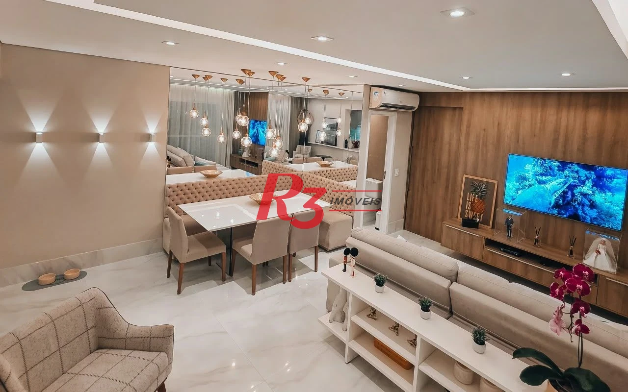 Apartamento com 2 dormitórios à venda, 88 m² por R$ 1.400.000,00 - Campo Grande - Santos/SP