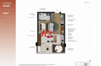 Apartamento Garden com 1 dormitório à venda, 42 m² por R$ 798.000,00 - Boqueirão - Santos/SP