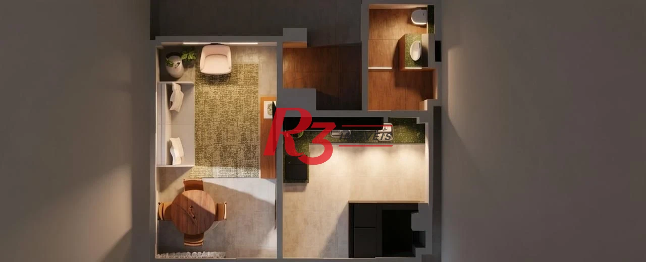 Apartamento com 2 dormitórios à venda, 66 m² por R$ 600.000,00 - Embaré - Santos/SP