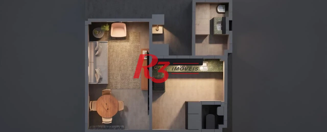 Apartamento com 2 dormitórios à venda, 66 m² por R$ 600.000,00 - Embaré - Santos/SP