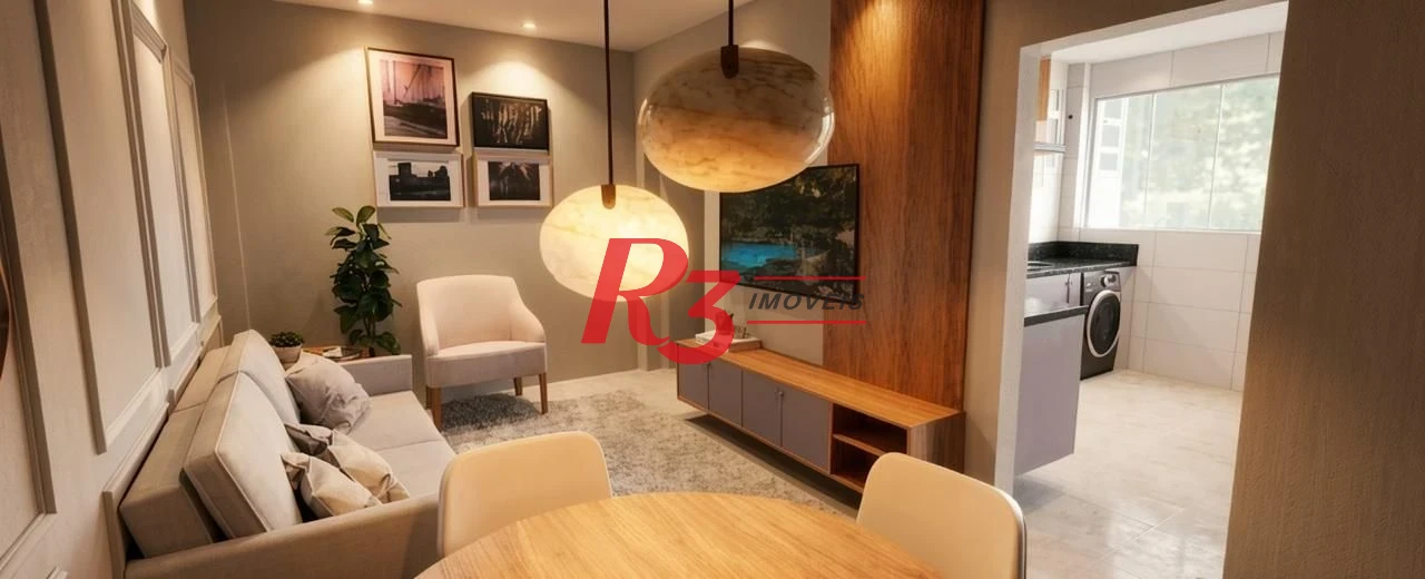 Apartamento com 2 dormitórios à venda, 66 m² por R$ 600.000,00 - Embaré - Santos/SP