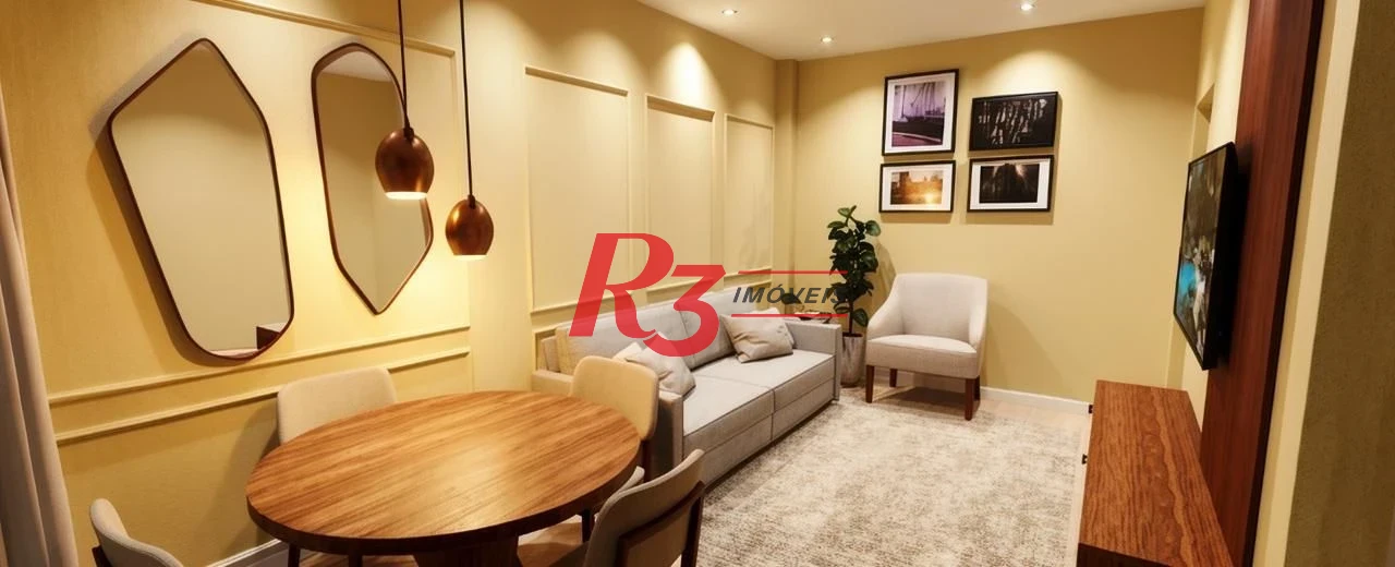 Apartamento com 2 dormitórios à venda, 66 m² por R$ 600.000,00 - Embaré - Santos/SP