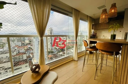 Apartamento com 3 dormitórios à venda, 101 m² por R$ 2.200.000,00 - Gonzaga - Santos/SP