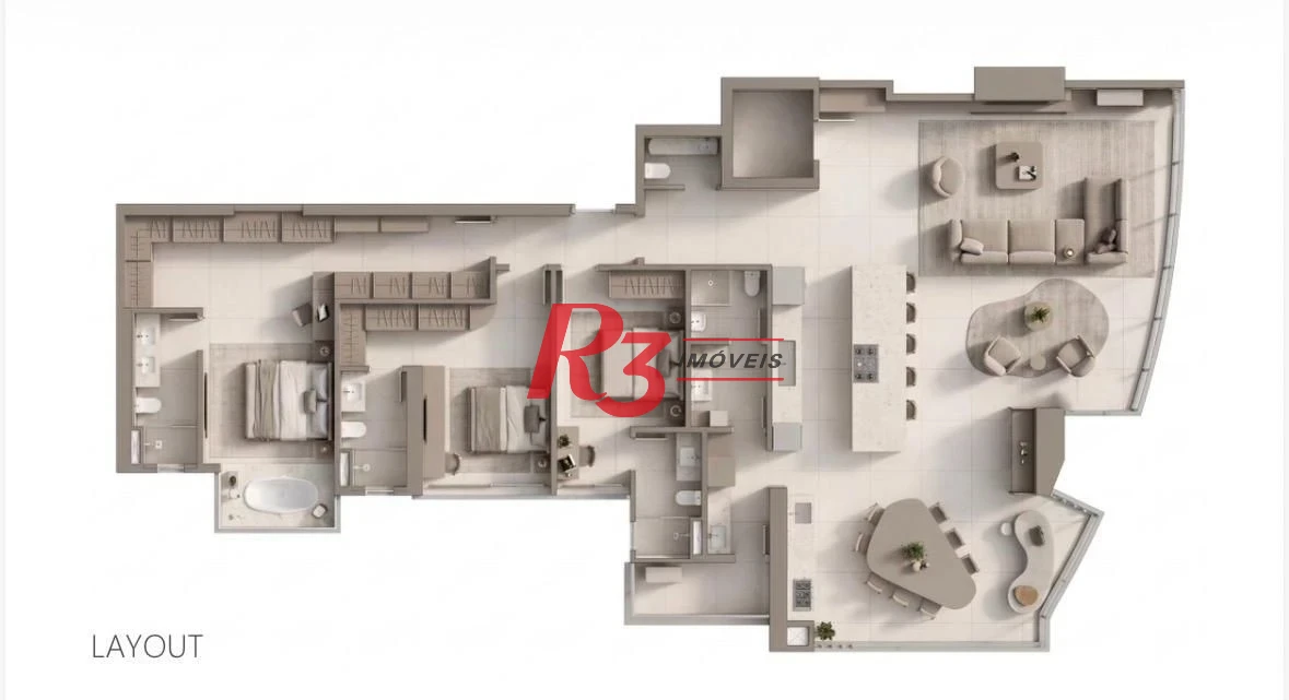 Apartamento com 3 dormitórios à venda, 227 m² por R$ 4.900.000,00 - Ponta da Praia - Santos/SP