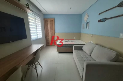 Apartamento com 1 dormitório para alugar, 35 m² por R$ 3.200,02/mês - Embaré - Santos/SP