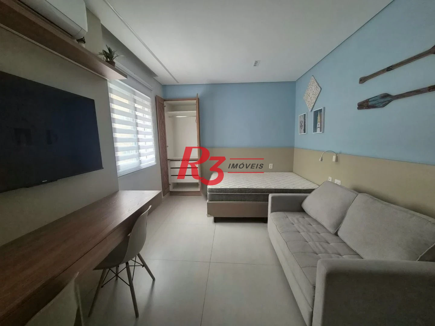 Apartamento com 1 dormitório para alugar, 35 m² por R$ 3.200,02/mês - Embaré - Santos/SP