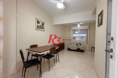 Apartamento com 1 dormitório, 46 m² - venda por R$ 361.000,00 ou aluguel por R$ 3.259,00/mês - Boqueirão - Santos/SP