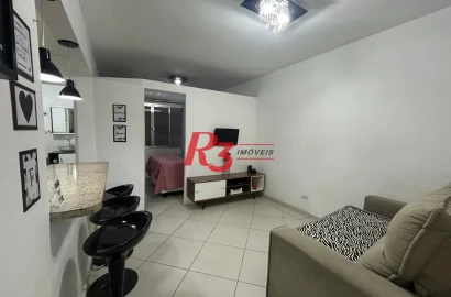Apartamento com 1 dormitório à venda, 39 m² por R$ 330.000,00 - Embaré - Santos/SP