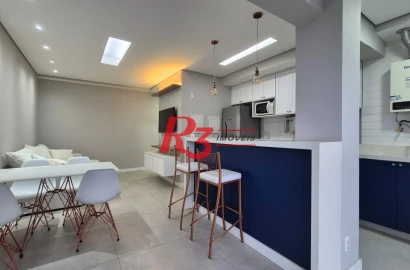 Apartamento com 1 dormitório para alugar, 47 m² por R$ 5.000,02/mês - Boqueirão - Santos/SP