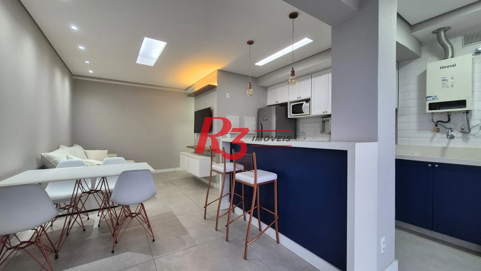 Apartamento com 1 dormitório para alugar, 47 m² por R$ 5.000,02/mês - Boqueirão - Santos/SP