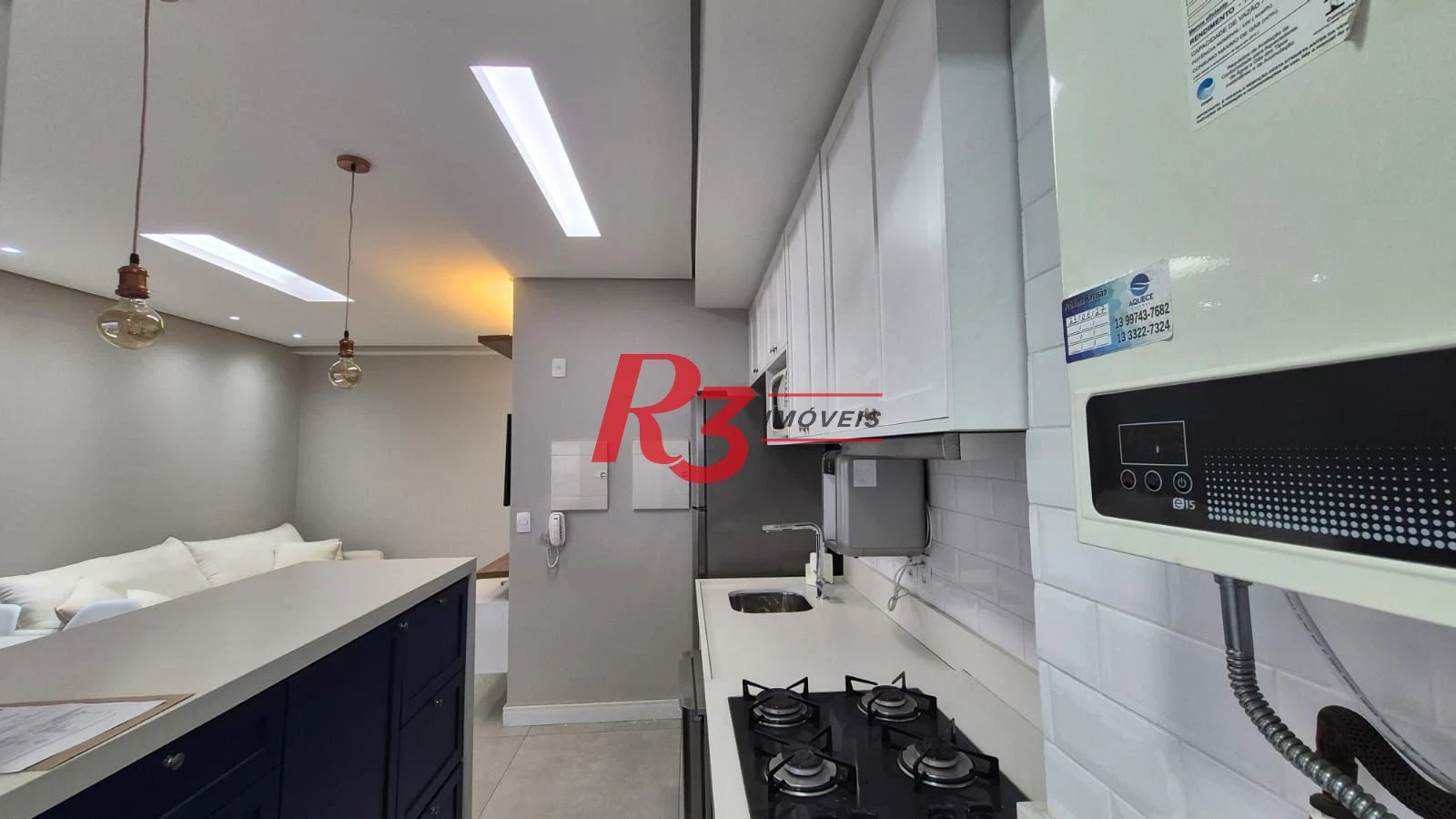 Apartamento com 1 dormitório para alugar, 47 m² por R$ 5.000,02/mês - Boqueirão - Santos/SP