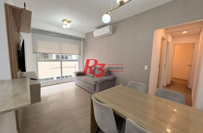 Apartamento com 2 dormitórios para alugar, 90 m² por R$ 7.021,00/mês - Aparecida - Santos/SP