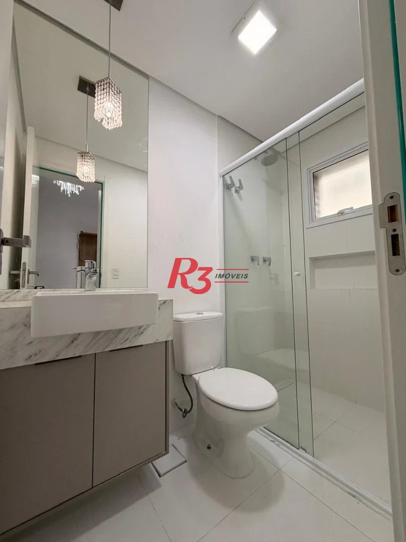 Apartamento com 2 dormitórios para alugar, 90 m² por R$ 7.021,00/mês - Aparecida - Santos/SP