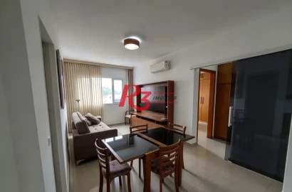 Apartamento com 1 dormitório para alugar, 55 m² por R$ 4.300,00/mês - Vila Matias - Santos/SP