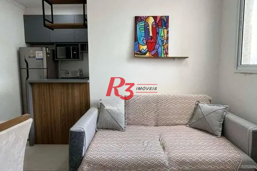 Apartamento com 2 dormitórios para alugar, 45 m² por R$ 3.100,01/mês - Castelo - Santos/SP