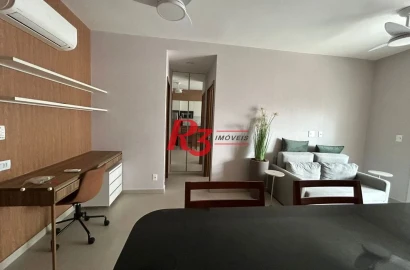 Apartamento com 1 dormitório para alugar, 53 m² por R$ 5.100,02/mês - Boqueirão - Santos/SP
