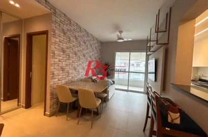 Apartamento com 1 dormitório para alugar, 53 m² por R$ 5.100,02/mês - Boqueirão - Santos/SP