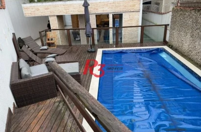 Casa com 4 dormitórios para alugar, 350 m² por R$ 9.800,00/mês - Embaré - Santos/SP