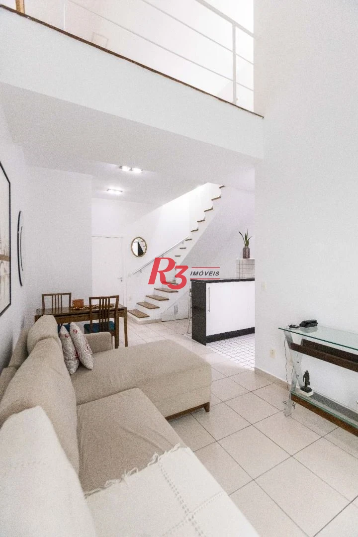 Apartamento com 1 dormitório para alugar, 60 m² por R$ 5.200,00/mês - Gonzaga - Santos/SP