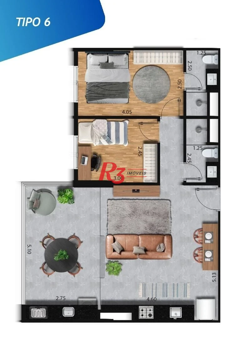 Apartamento à venda, 70 m² por R$ 870.000,00 - José Menino - Santos/SP