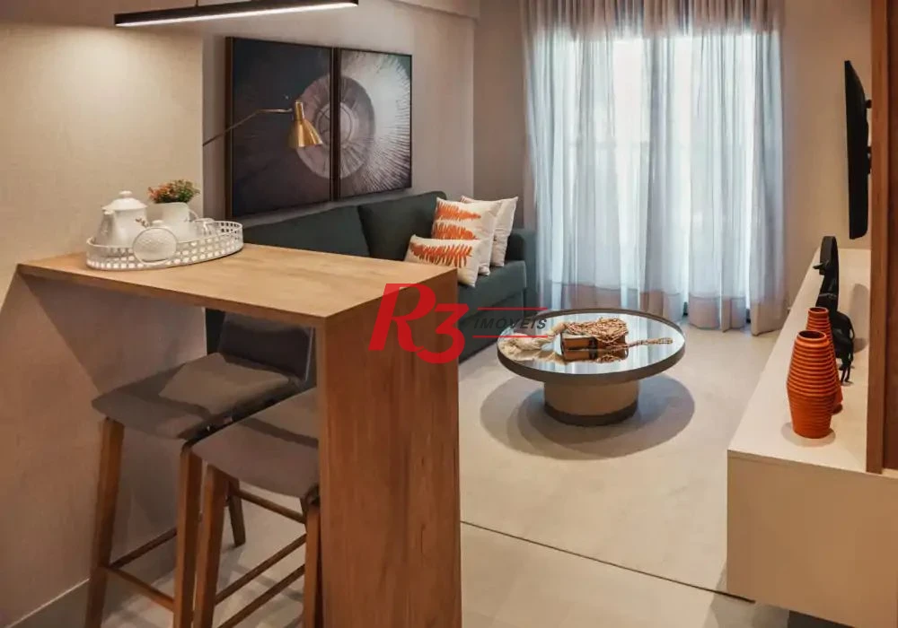 Apartamento com 1 dormitório para alugar, 47 m² por R$ 5.500,00/mês - Embaré - Santos/SP